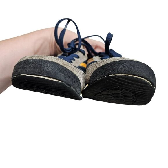 Tretorn Rawlins‎ 2 Retro Sneakers US 4.5 Leather Textile Blue Orange Suede Trim - Picture 10 of 12